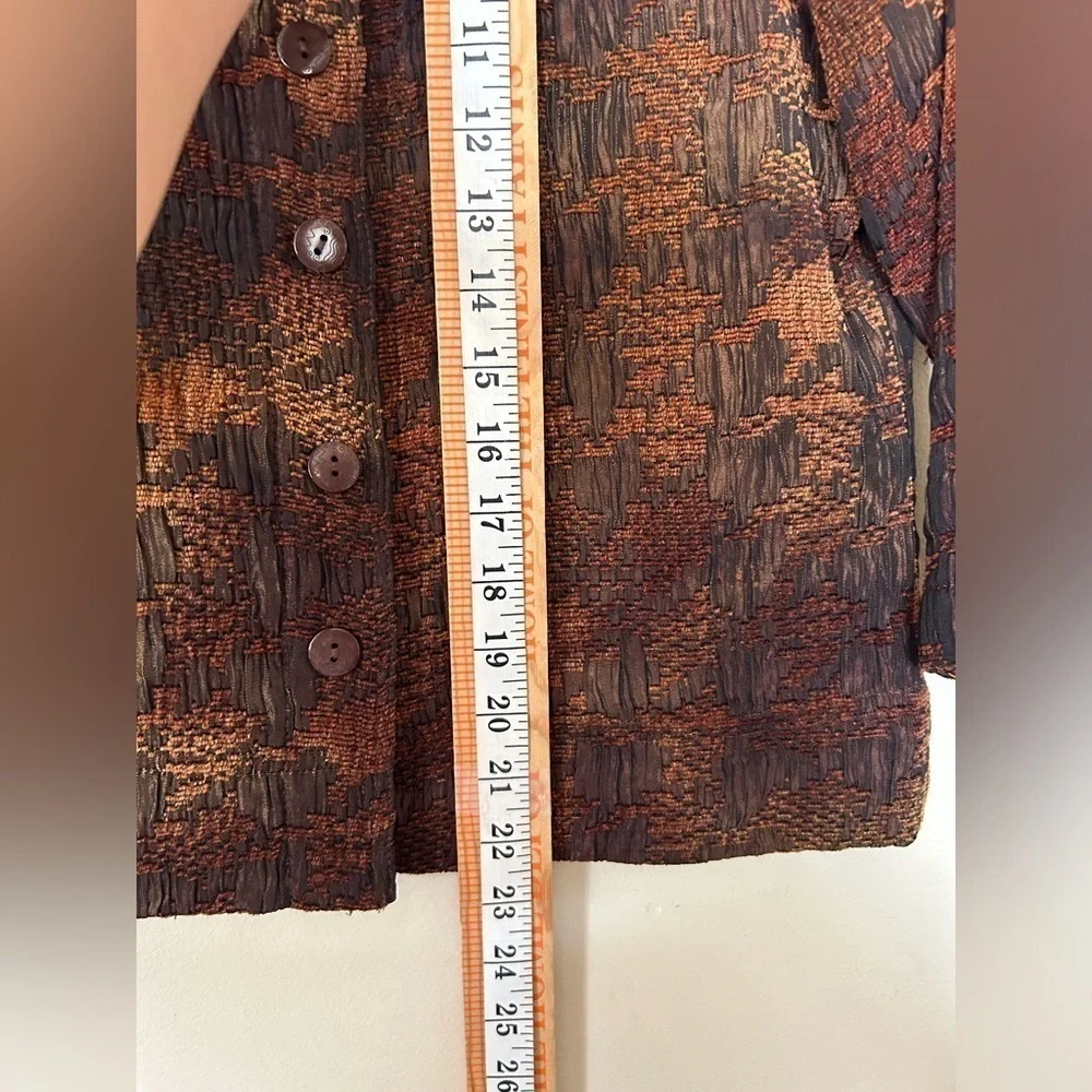 VTG Y2K ERIN LONDON BROWN BUTTON DOWN OPEN CARDIGAN JACKET SIZE‎ S P Grunge